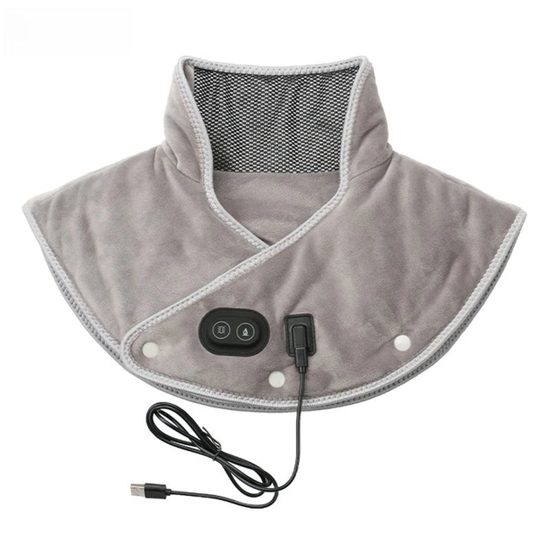 Electric Shoulder Neck Pad Heated Therapy Massage Vibration Shawl Cervical Pain Relief Relieve Fatig Warmer Back Support Tools