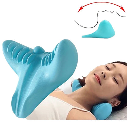 Neck Shoulder Stretcher Massager Relaxer Cervical Chiropractic Traction Device Pillow for Pain Relief Cervical Spine Alignment