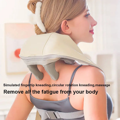 Neck Shoulder Cervical Back Massager Masajeador Kneading Shawl Massage Machine Heating Massageador Fatigue Relieve