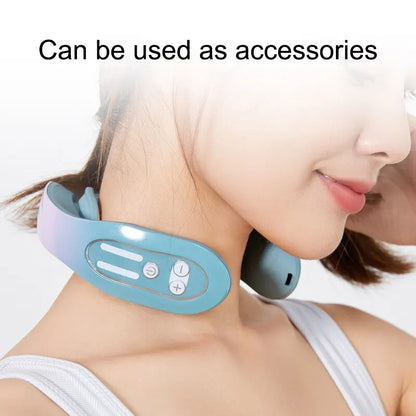 2 Massage Head and Neck Massagers Shoulder Kneading and Relaxation Blue Light Hot Compress Gradient Color Massager