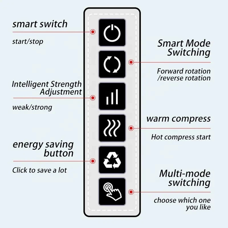 Electric Neck Massage Pillow 6 Buttons Portable Cervical Pain Relief Neck Massage Pillow Home Relaxation Neck Pillow Massager