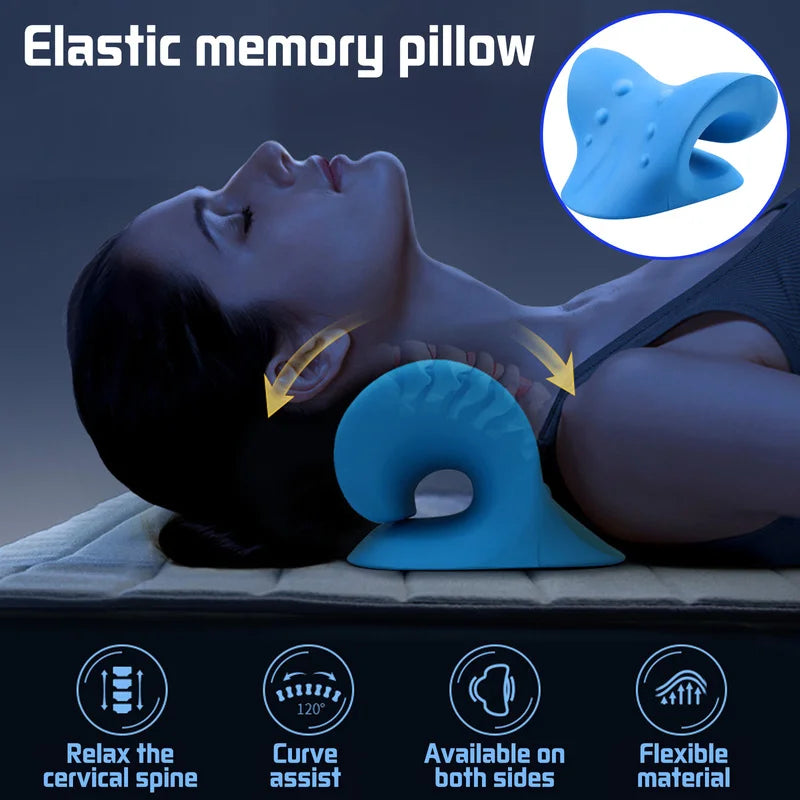 Neck Shoulder Stretcher Neck Pain Relaxer Cervical Traction Device Pillow for Pain Relief Cervical Spine Alignment