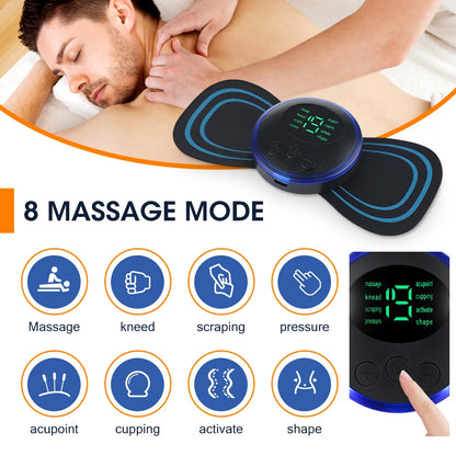 EMS Neck Massager Electric Cervical Vertebra Massage Patch for Muscle Pain Relief & Shoulder Relaxation Portable Neck Stretcher