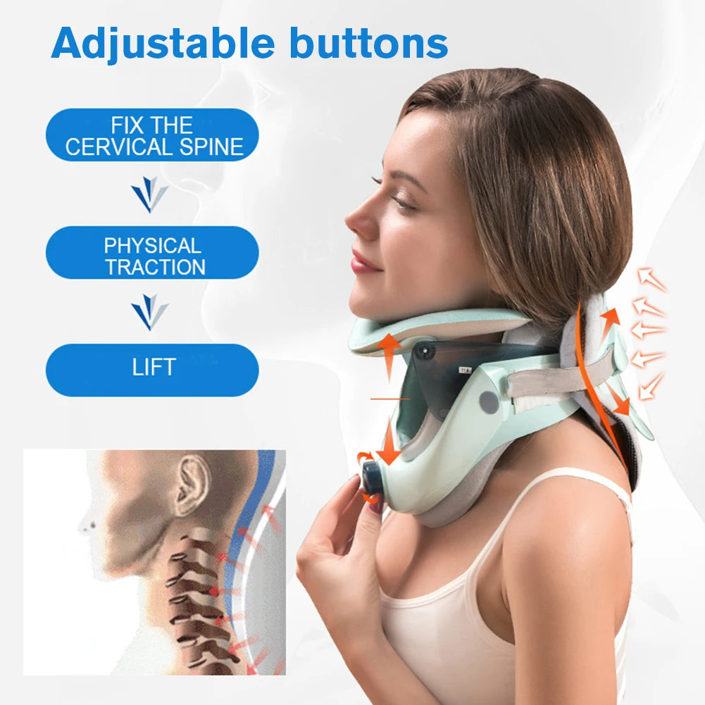 Neck Traction Device One Size Cervical Traction Device Knob Adjustment Professional Muscle Relaxation for Body Pain Relief