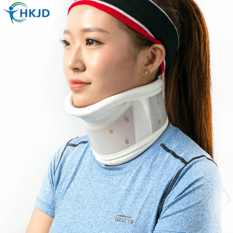 Neck Cervical Traction Device with Chin Support Collar Brace Support Hard Plastic for Headache Neck Pain Hight Adjustable