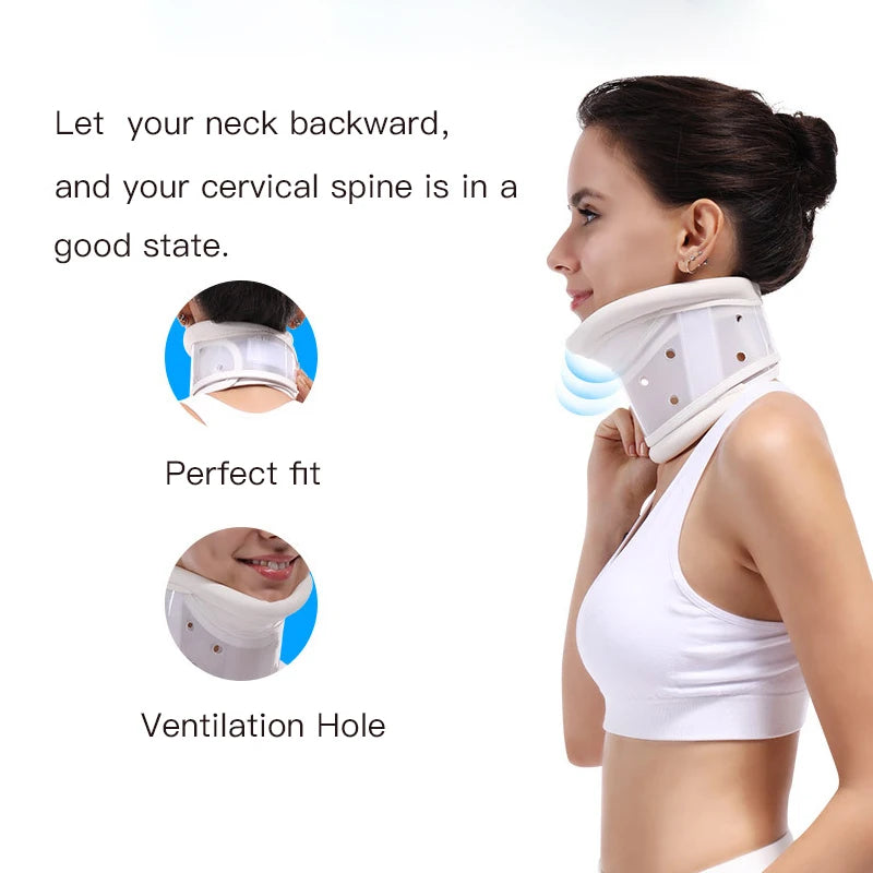 Neck Cervical Traction Device with Chin Support Collar Brace Support Hard Plastic for Headache Neck Pain Hight Adjustable