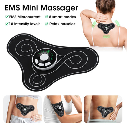 EMS Neck Rechargeable Massager Electric Pulse Physical Therapy Shoulder Leg Body Muscle Pain Relief Patch Portable Massage Tool