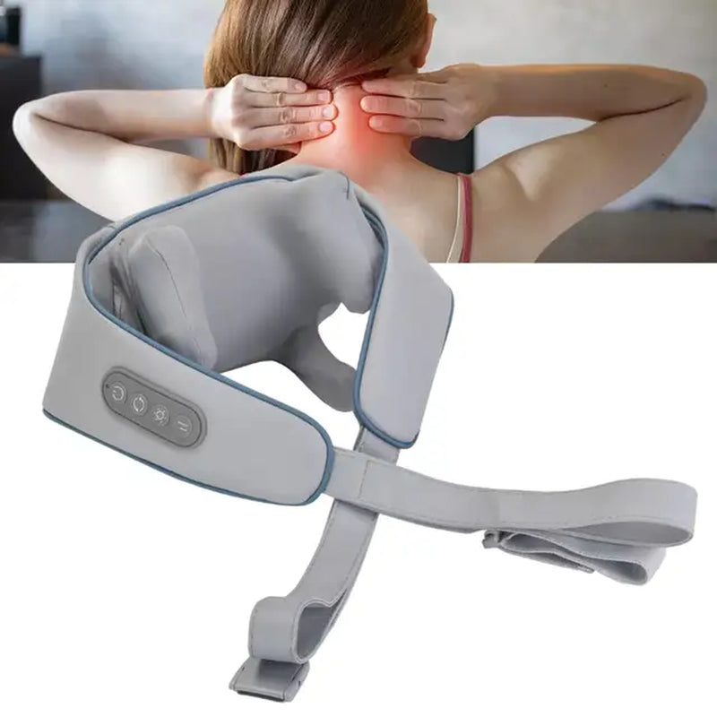 Neck Massager with Heat Neck and Back Massager Rechargeable Shoulder and Neck Massage Shawl for Family Female