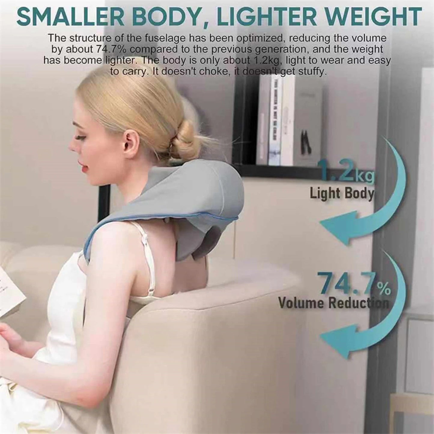 Neck Massager with Heat Neck and Back Massager Rechargeable Shoulder and Neck Massage Shawl for Family Female