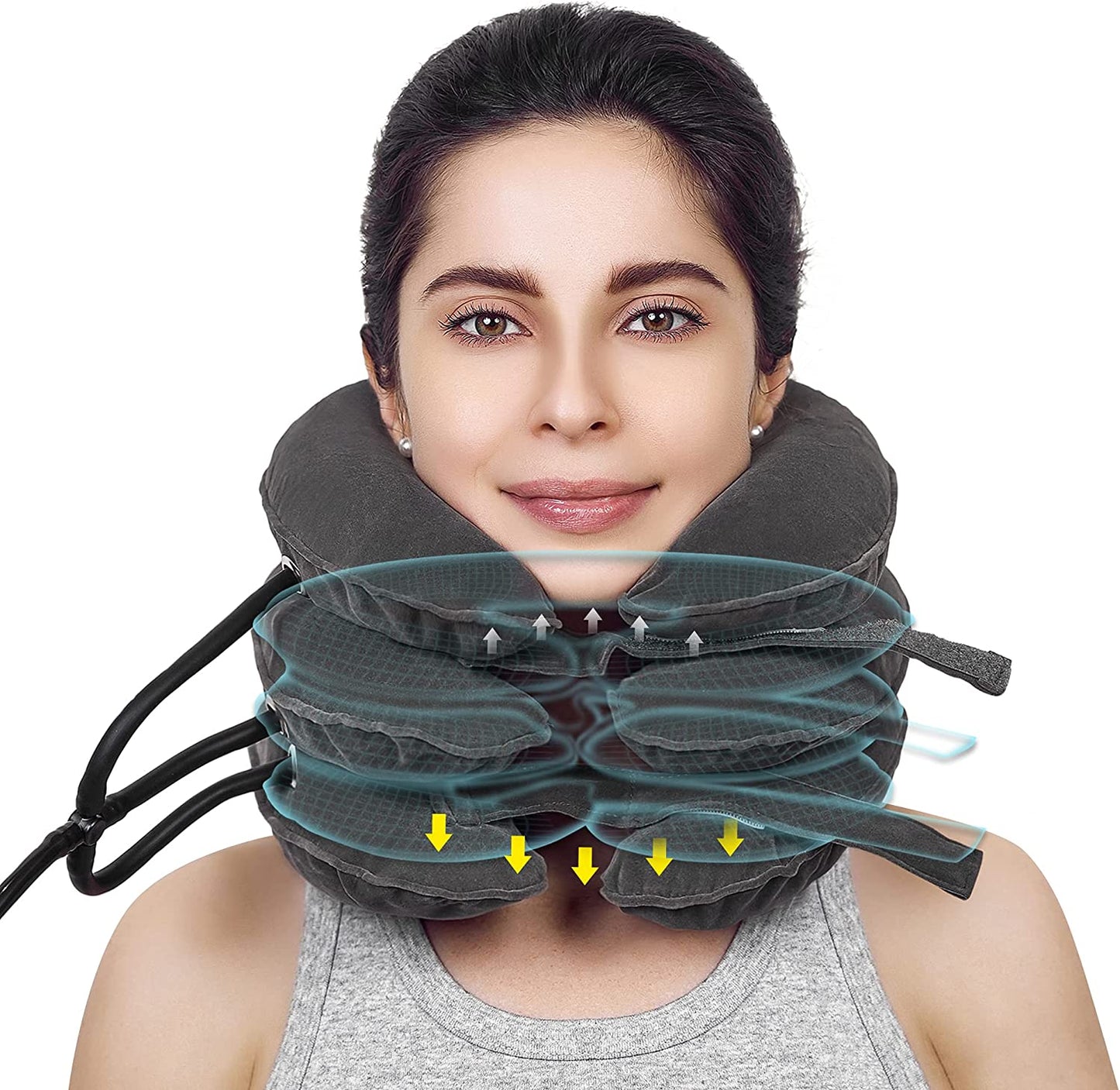 Cervical Neck Traction Device &Inflatable Adjustable Neck Stretcher Provide Neck Support Neck Traction and Neck Pain Relief,Neck Brace and Cervical Traction Device Is the Neck Care Equipment