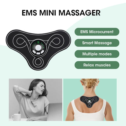 EMS Neck Rechargeable Massager Electric Pulse Physical Therapy Shoulder Leg Body Muscle Pain Relief Patch Portable Massage Tool